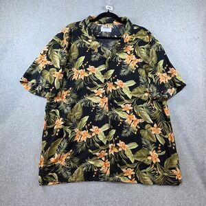 Old Navy Mens XL Tropical Floral Palm Leaf Short Sleeve Button Up Camp Shirt